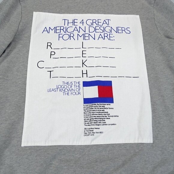 Tommy Hilfiger Collection Sweatshirt Size S American Designers Puzzle Flag Gray - Picture 2 of 7